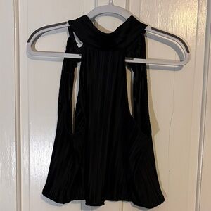 Black Sleeveless Backless Halter Top